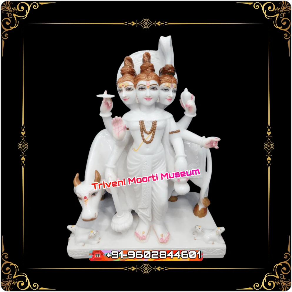Marble Dattatreya Statue