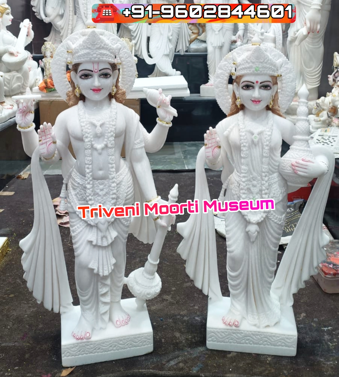 5 Feet  Marble Laxmi Narayan ji Statue for Temple
