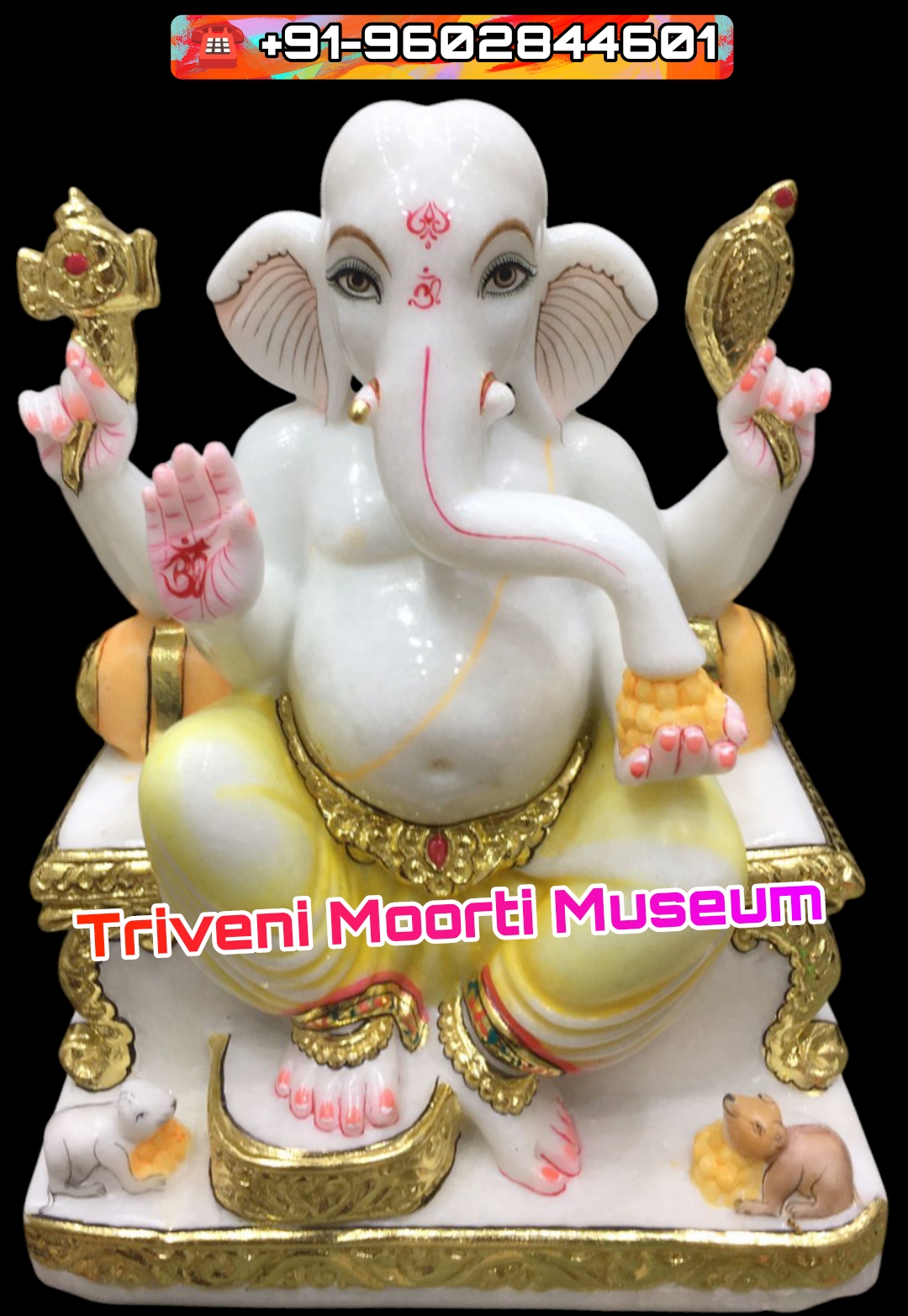 3 Feet Marble Ganpati Idol For Home