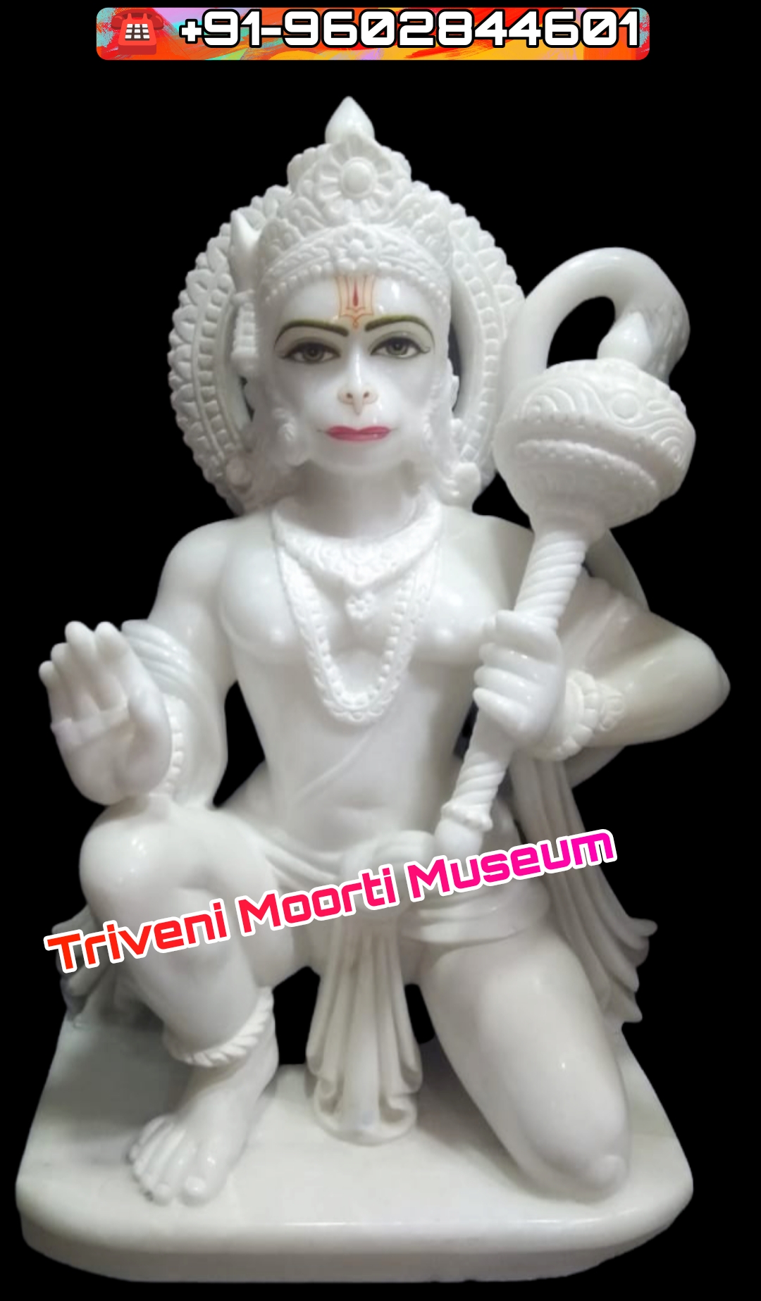 Marble Hanuman Ji Statue With Gada