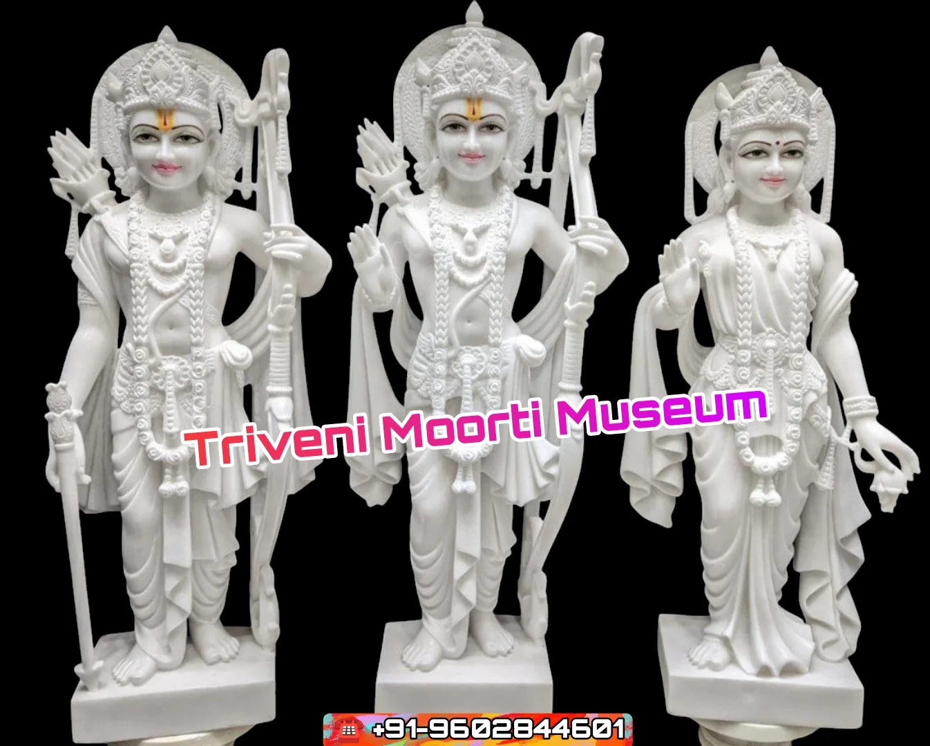 Pure White Marble Ram Darbar Murti for Home Temple